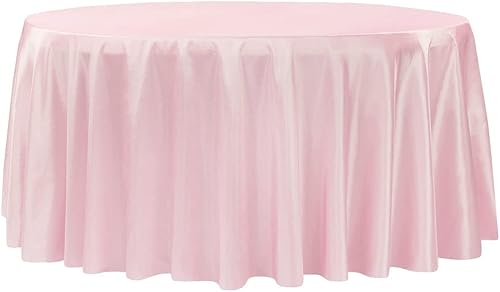 Miniatura 5 de CVL Mantel redondo de tafetán de 120 pulgadas, color lila victorianoglicina (lavable a máquina) para bodas, celebraciones de cumpleaños,