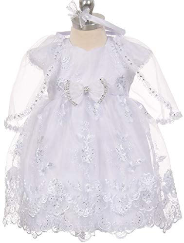 BluNight Collection Little Baby Girls Cap Sleeve Baby Doll Christening Baptism Girls Dresses4