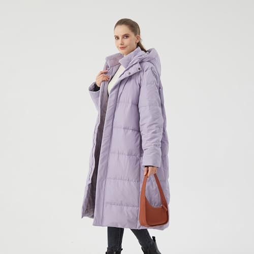 Image of Women's Long Hooded Down Coat, 700 Fill Power Puffer Jacket