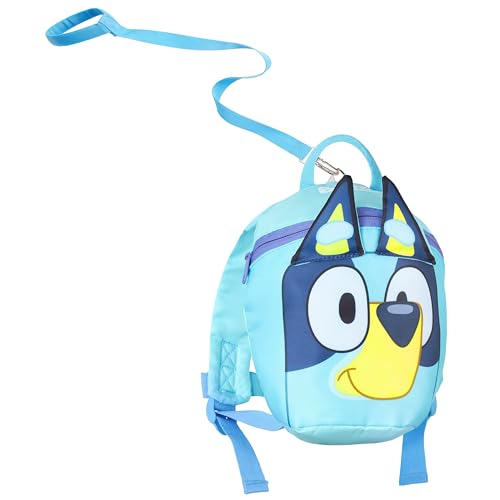 Image of Bluey Backpack with Toddler Safety Harness for Kids Daycare Bag Backpack with Leash Preschool Outdoor Travel Gifts for Kids (Blue)