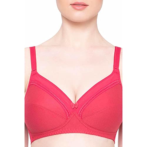 Image of Triumph Comfort Wireless Non Padded Everyday Women Cotton Bra Soft Breathable Cotton, Cut‑n‑Sew Cups 3 /4 Coverage, High Center Bridge Lace Trim & Bow Daily Comfort, Natural Shape Pack Of 1