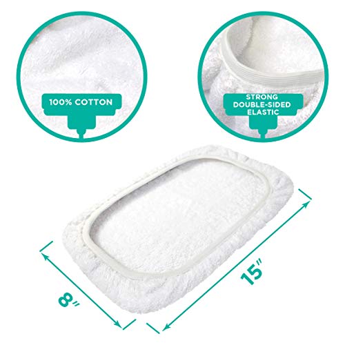 VanDuck 100% Cotton Terry Cloth Mop Pads 15x8 Inch 6-Pack