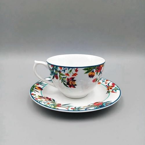Vajilla de cerámica Estilo Europeo Estilo jardín de casa Flor vajilla de cerámica Conjunto tazón, Taza de café, Plato, Plato,Coffee Cup and Plate