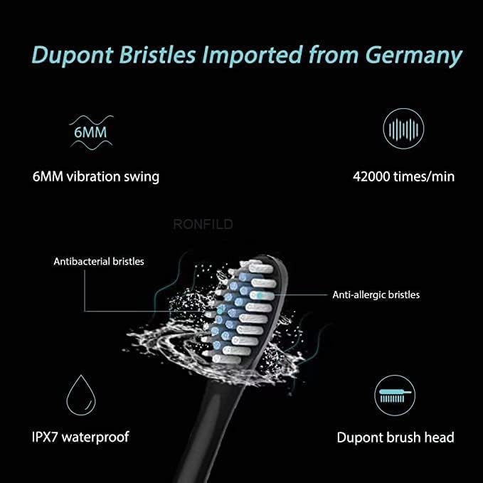 Image of Electric Toothbrush for Men Woman Adults sonic with 6 Modes, 4 Brush Heads, 60-Day Battery Backup, Rechargeable & IPX7 Waterproof Automatic Power Best Electrical Tooth Brush (Multi-Color)
