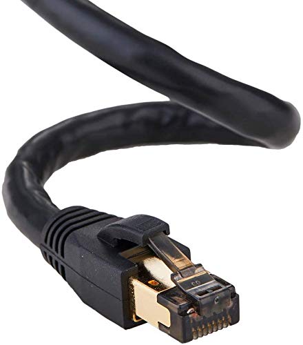 Cables Direct Online 10M Black Cat8 SFTP Ethernet Patch Cable 40Gbps 2000Mhz Copper Internet Wire Compatible With Router, Modem, Smart TV, Laptop, Consoles