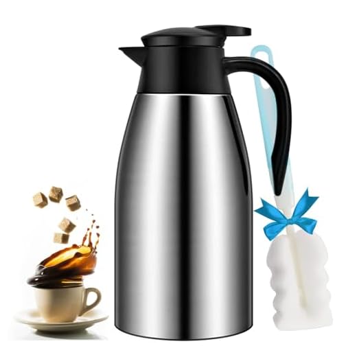 68oz Coffee Carafe Airpot Insulated Thermos Urn Stainless Steel Vacuum Thermal Pot Flask for Hot Beverage / Water, Tea - Keep 12 / 24 Hours Hot / Cold …