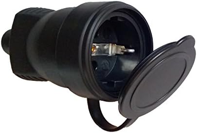 Kopp 3-fach Schutzkontaktkupplung Vollgummi Mit Deckel IP44 Schwarz 181605010  116908289
