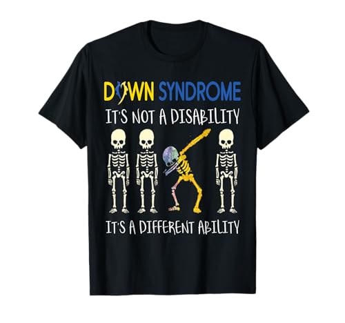 Síndrome de Down é uma capacidade diferente Síndrome de Down T-shirt divertida, Preto, S