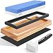 Whetstone Sharpening Stone 1000/4000 Grit - Chefic Premium Knife Sharpener Stone Kit - Waterstone Safe Honing Holder Silicone Base Included, Polishing Tool for Kitchen, Hunting, Pocket Knives,Blades