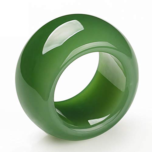 Preisvergleich Produktbild LY Spinatgrüner Smaragdring Jade Ring, Fingerringe Schmuck,21mm