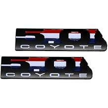 2Pc 5.0L Coyote Engine Emblem Coyote Badge 3D Sticker Nameplate Black