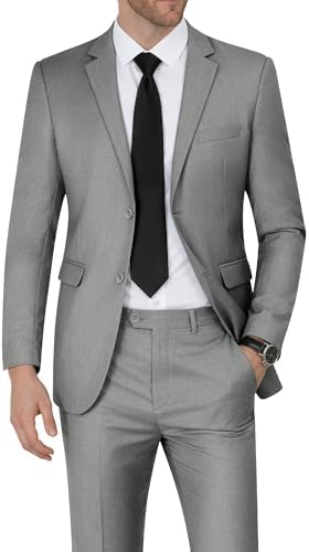 WEEN CHARM Men's Suits Slim Fit 2 Piece Two Button Blazer Wedding Prom Tuxedo Single Breasted Jacket Pants Set