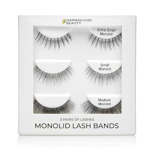 Best Lashes for Monolids Sample Pack - 3 Pairs of Strip False Lashes - Bestselling Natural Eyelashes for Monolid Eyes - Real Hair Lashes Smaller Sizes - Hannah Cho Beauty