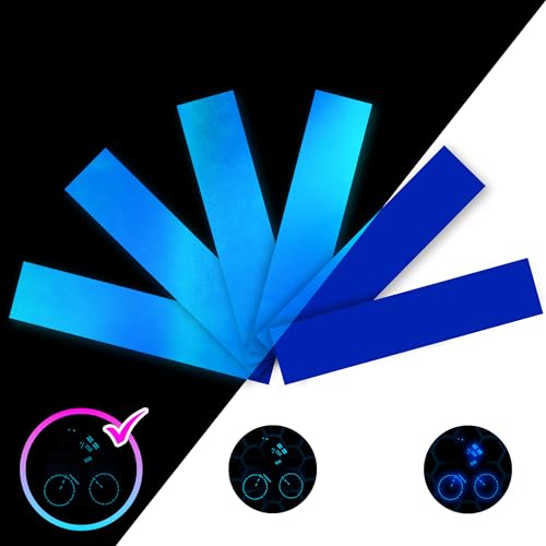 Image of LOOM Reflective Stickers for Helmet | 6pcs Engineer Blue | Similar to 3M Reflective Tape | Bike Reflectors for Night Riding, Mailbox reflectors | Waterproof hi vis Decals for Car, Trailer