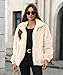 Dugcew Women's Faux Fur Lapel Fashion Short Fluffy Zip Up Jackets Fall Winter Cropped Warm Coat