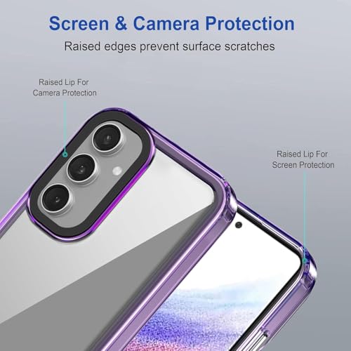 Image of NDCOM for Samsung A55 Back Cover, A55 Samsung Mobile 5G Back Cover, Samsung A55 5G Back Cover Purple Crystal Clear Back Case