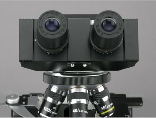 Image of AmScope B390C Compound Binocular Microscope, 40X-2500X Magnification, Brightfield, Halogen Illumination, Abbe Condenser, Double-Layer Mechanical Stage, Sliding Head