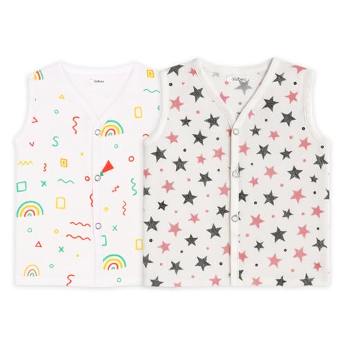 Image of Kidbea Newborn Baby Jhabla Unisex - Organic Cotton Muslin Shirt | Soft & Breathable Summer Wear for Boys & Girls | Cute Prints Infant Clothing