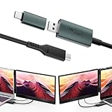  Teamgee Hub de conversion de données USB vers vidéo, câble de transfert vidéo HD pour ordinateurs portables avec un ou sans port HDMI, prend en charge le système Apple OS/Windows uniquement,