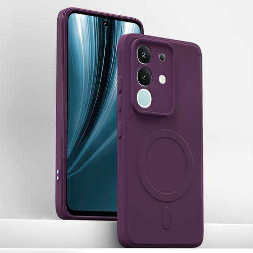 Image of Pikkme Back Cover for Vivo T4x 5G / iQoo Z10x 5G / Vivo Y31 Pro 5G Soft Matte Silicone Mag-Safe Design (Mag-Safe Not Support) Camera Protection | Slim Fit Bumper Cover (Purple)