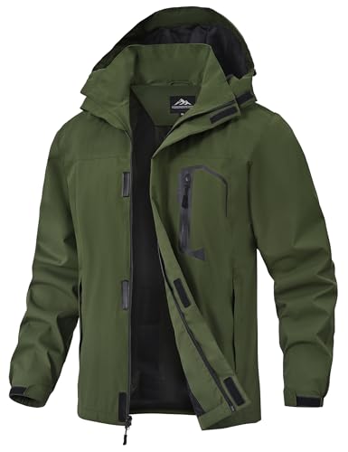Image of Zoofly Mens Hiking Jacket Waterproof with Hood Lightweight Windbreaker for Outdoor Travel
