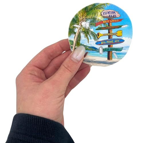Imán de arena redondo de Florida Keys, 3 x 3 pulgadas miniatura 3