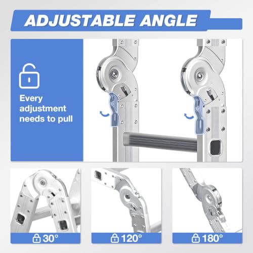 Image of Aluminium Multipurpose Combination Ladder Heavy Duty Advance Ladder (12.15 ft)
