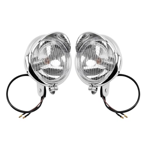 Faro antiniebla moto chopper y bobber en abs cromado impermeable