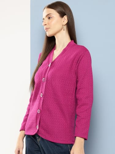 Image of Aarika Womens Casual Wear Black Colour Solid Woolen Cardigan