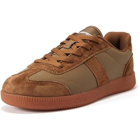 UBFEN Womens Fashion Sneakers Classic Retro Trainers Skate Shoes Casual Comfort Walking Footwear Tan Brown Size US 7 Cover