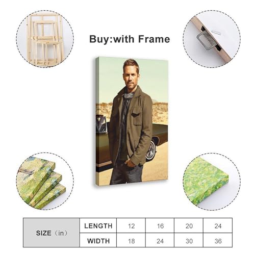 Poster Paul Walker Toile Cadre 30x45 cm GFDJT Tableau Mural Déco Chambre Affiche