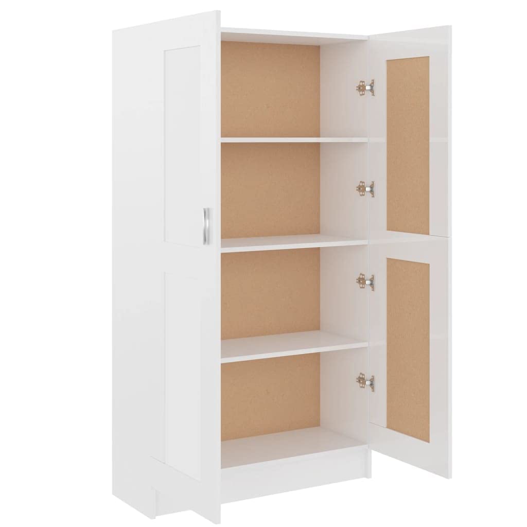 IKAYAA Bücherschrank Armadietto in Holz Armadio Porte Battenti Aktenschrank Armadietto per Garage Armadio Ufficio Mobili Ufficio-Bianco lucido-150 cm