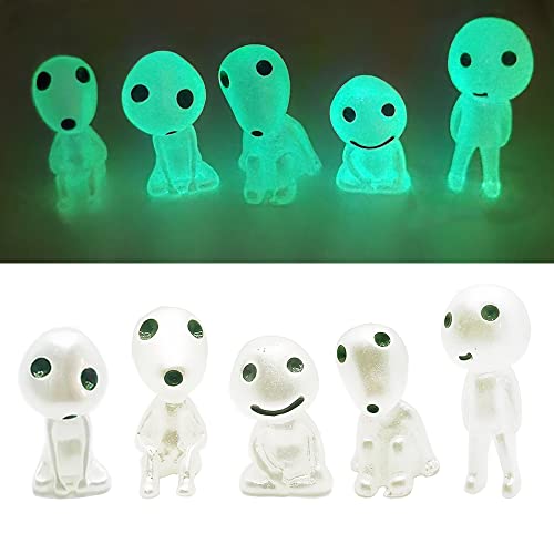 Image of Ponjowl 5 Pcs Luminous Tree Elves Spirit Gardening Potted Decoration Micro Landscape Figures Ornament Fluorescent Green