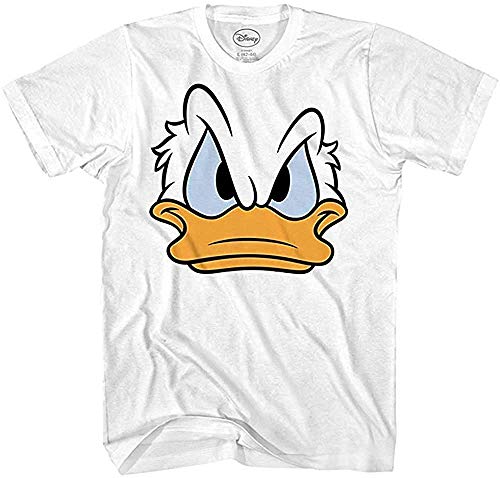 Disney Mad Donald Duck Face World Disneyland Funny Costume Adult Tee Graphic T-Shirt for Men Tshirtâ¦ (Premium White, 3XL)