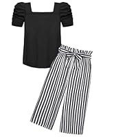 Arshiner Mädchen Tshirt mit Hose Set Kinder Mode Baumwolle Bekleidungssets Blasenärmeliges Oberteil mit Bedruckter Freizeithose Zweiteilig Outfits für Mädchen 11-12 Jahre 150