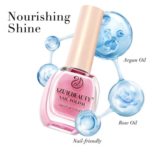 Image of AZUREBEAUTY Shimmery Rose Pink Nail Polish