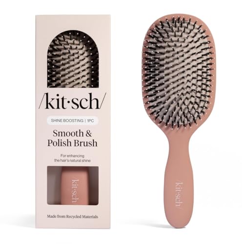 Kitsch Smooth & Polish Brush – Dual Bristle Detangler Brush, Shin...