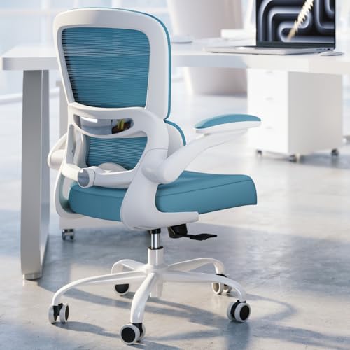 Image of TRALT Office Chair - Ergonomic Desk Chair with Adjustable Lumbar Support, Mesh Computer Chair, Executive Chair for Home Office Comfortable Lumbar Support (1, Sky Blue)