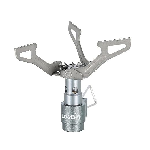 Lixada Pocket Camping Stove Mini Folding Backpacking Gas Stoves 25g Ultralight Portable Titanium Alloy Outdoor Cooking Butane Gas Burner 2700W