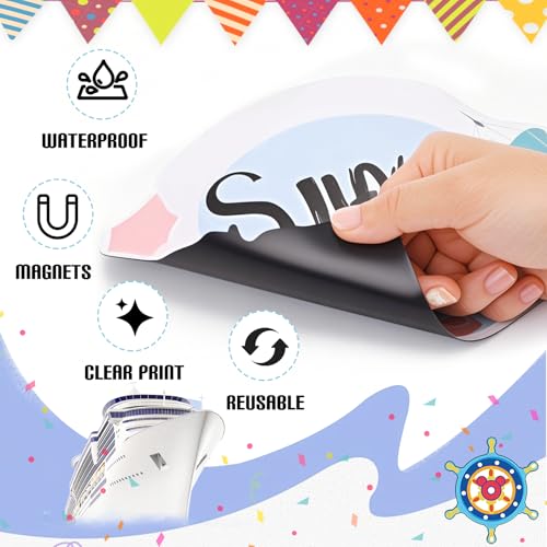 Image of Dazoratix Cruise Door Decorations Magnetic - 16 Pcs Family 2026 Ship Cabin Anchor Magnets Decor Funny Sea Navigation Stickers Fridge Refrigerator Decals for Summer Carnival Party Accessories Supplies