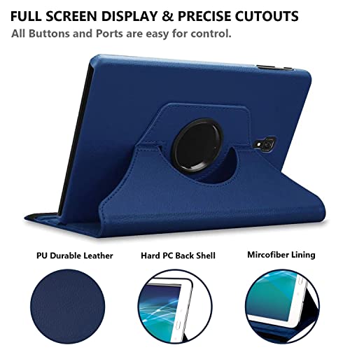 Case for Samsung Galaxy Tab S4 10.5 inch 2018 (SM-T830 SM-T835 SM-T837), 360 Degree Rotating Stand Case Smart Protective Cover with Stylus Pen,Screen Film (Deep Blue) - Image 5