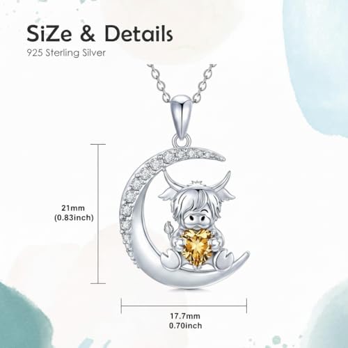 Image of PROESS Animal Birthstone Necklace 925 Sterling Silver Otter /Axolotl /Hippo /Elephant /Dachshund /Monkey /Red Panda Pendant Necklace Animal Birthstone Jewelry Gifts for Women