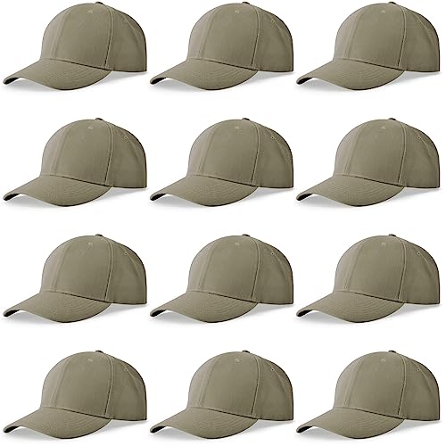 Image of NOBONDO 12 Pack Unisex Baseball Caps - Bulk Wholesale Blank Plain Adjustable Hats for Men & Women