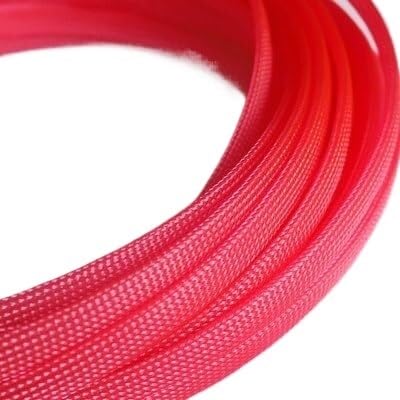 Funda Trenzada para Cables, Protección Extensible multicolora del Cable de la Manga 2-40m m del Alambre Trenzado del Animal DOMÉSTICO de Alta Densidad(Pink,16MM*10 M)