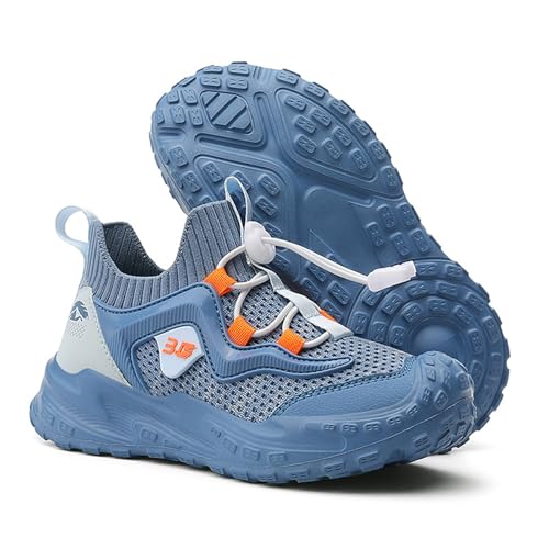 Girls Sneakers Lightweight Breathable Mesh Sports Shoes for Kids with Comfortable Elastic Buckle Design Flexible