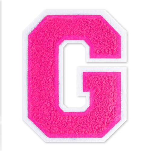 QianSiLi Patches letras termoadesivas, letras adesivas para tecido adequado para casacos, casacos, camisas, bolsas, calças de ganga, mochilas (11,45 cm, rosa, G)