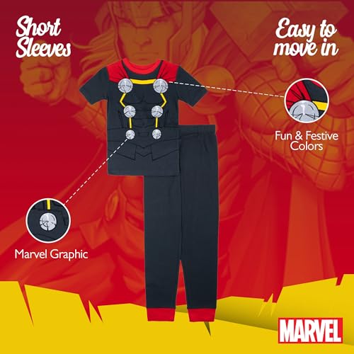 Image of Marvel Boys' 2-piece Snug-fit Cotton Matching Holiday Pajama Set, Soft & Cute for Kids