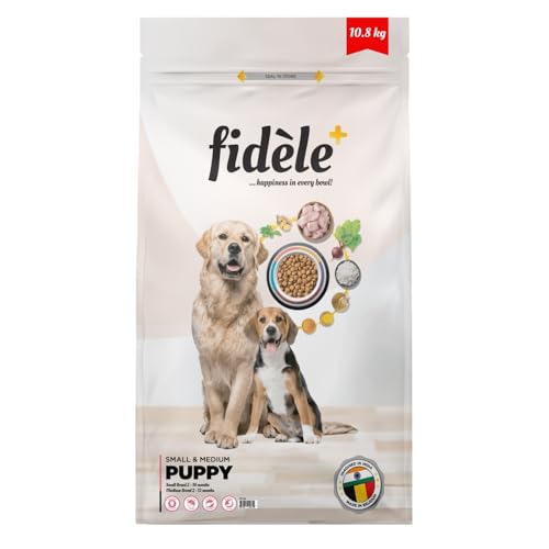 Image of Fidele+ Small & Medium Puppy Food | 10.8kg | Nutrient Rich Growth | Immunity & Digestion Support | Real Chicken | Natural Herb Mix