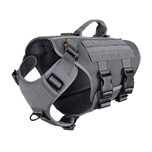 ICEFANG GN3 Tactical Dog Harness with 6X Buckle,Dog Molle Vest wi...