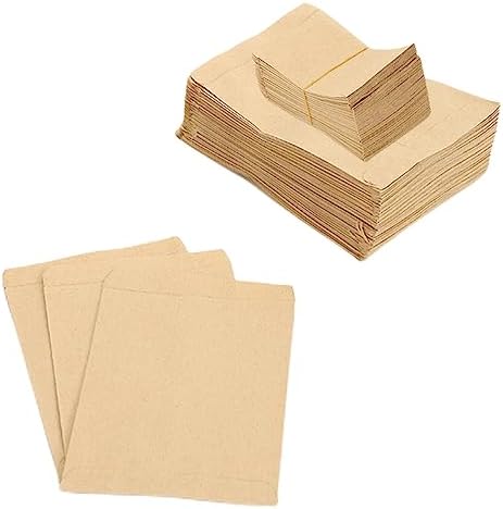 scicent 100 Pcs Small Brown Envelopes, Mini Kraft Paper Seeds Coin Wages Envelops Wedding Birthday Mother's Day Greeting Card Envelope Bags for Packing Storing Small Tiny Money Beads, 6 * 10cm